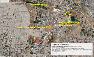 VENDO TERRENO INDUSTRIAL/COMERCIAL 27 HECTÁREAS (270 MIL M2) A UN LADO PUERTA TEXCOCO