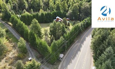 Curarrehue sector Caren parcela de 5.100m2 con casa y piscina a un costado carretera COD.VTAP224
