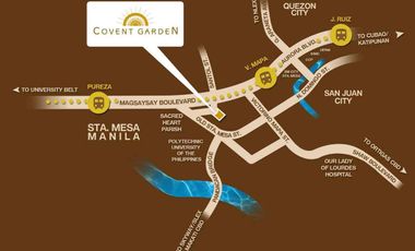2 Bedroom For Sale 48sqm Rent To Own in Covent Garden, Sta Mesa Manila near U-Belt,LRT2,NAIA airport