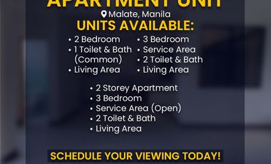 For Lease: Apartment Unit in Bocobo, Malate Manila