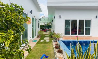 Modern L-Shaped 3-Bed Pool Villa at MODA Hua Hin Soi 112 – Fully Furnished