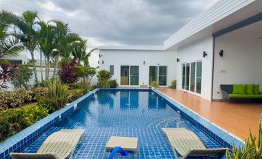 Modern L-Shaped 3-Bed Pool Villa at MODA Hua Hin Soi 112 – Fully Furnished