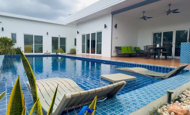 Modern L-Shaped 3-Bed Pool Villa at MODA Hua Hin Soi 112 – Fully Furnished