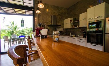 Urgent Sale! Luxury Modern Loft-Style Riverside Home on Over 3 Rai of Land with Saltwater Pool & Solar System –  Tranquil atmosphere