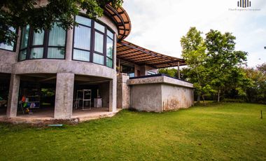Urgent Sale! Luxury Modern Loft-Style Riverside Home on Over 3 Rai of Land with Saltwater Pool & Solar System –  Tranquil atmosphere