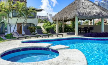 LUJOSA VILLA AMUEBLADA Y EQUIPADA EN LA ZONA HOTELERA, A 100 MTS DE LA PLAYA