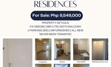 kai garden residences 2nd floor 56sqm 2br unfurnished brand new for sale