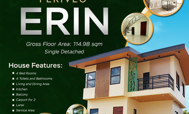 Erin Model-Single Detached House and lot for sale in Mabini Lipa City Batangas