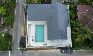 For sale, single-storey pool villa, on 2 sides of the road, corner house, Don Kaeo Subdistrict, Mae Rim District, Chiang Mai, near Ring Road 3