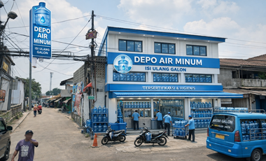 Rumah 3 Lantai Sekaligus Usaha di Pertigaan Jalan Raya Besar Ramai