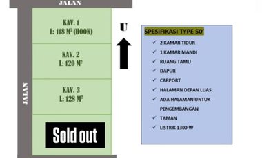 Rumah Berkualitas 300 Jutaan saja 2 KM Tidur Tipe Rumah 50