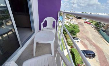 Renta de Departamento Totalmente Amueblado en Cancun Residencial Habitalia Paraíso 3er Nivel de 2 Recamaras con Seguridad 24/7 casi Av. Andrés Quintana Roo