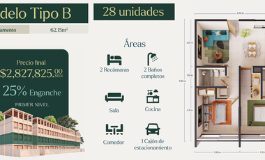 Departamento Temozón Norte, Mérida enganche de $725,235