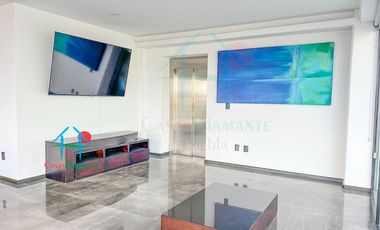 Departamento con terraza, 2 recámaras. Amueblado