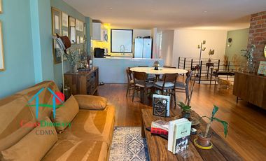 Depto en Roma Norte. 2 niveles, Terraza, 3 Recámaras y Bodega