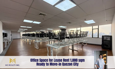 Office Space for Lease Rent 1,000 sqm Ready to Move-in Quezon City