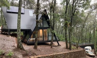 Cabaña tipo Industrial en zona ecológica en Rancho San Francisco en Huasca de Ocampo. Hidalgo.