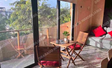 Loft en venta amueblado y equipado en región 15 con alberca