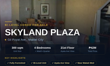 For Sale: Large 4BR Bi-Level Unit in the Skyland Plaza along Gil Puyat Ave
