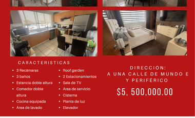SE VENDE BONITO DEPARTAMENTO A UNA CUADRA DE MUNDO E
