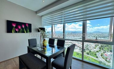 Santa Fe Juriquilla. RENTA - Departamento amueblado con menidades y 2 recámaras