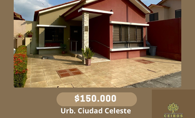 CIUDAD CELESTE-SAMBORONDON KM9, Vendo Casa una planta 2 dormitorios $150.000
