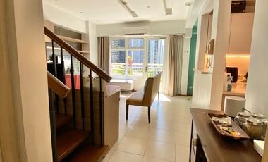 FOR LEASE/SALE: Fully-furnished 2-Bedroom Loft with Balcony - Encino, Serendra, BGC, Taguig