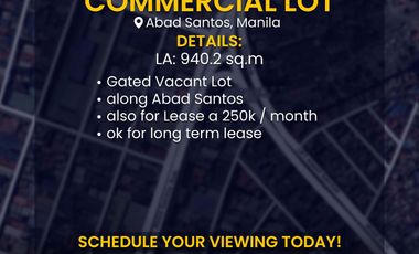 COMMERCIAL LOT FOR SALE IN TONDO MANILA