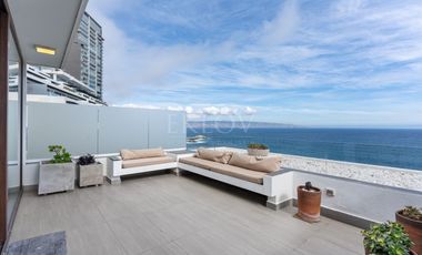 Depto de lujo con terraza panorámica y vista al mar