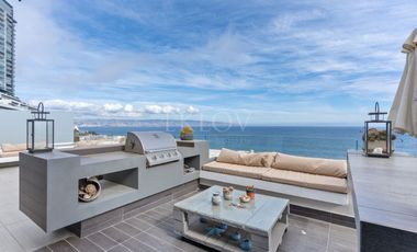 Depto de lujo con terraza panorámica y vista al mar