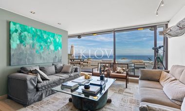 Depto de lujo con terraza panorámica y vista al mar