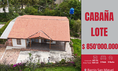 CABAÑA LOTE 1251 M2 BARRIO SAN MIGUEL PAIPA-BOYACÁ