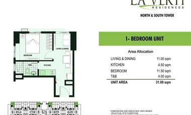 Affordable 1 Bedroom Condo  For Rent La Verti Residences Taft Ave. Pasay City near La Salle
