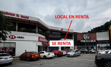 RENTA DE LOCAL COMERCIAL EN PLAZA EN VIVEROS DE LA LOMA FRENTE A PLAZA MUNDO E
