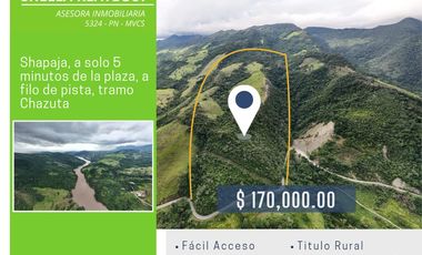 Terreno de 27 has con acceso directo a la carretera. Ubicación ideal a 25 minutos de Tarapoto, perfecto para proyecto residencial.