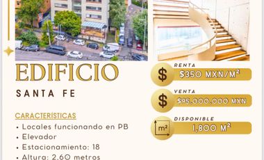 ¡EDIFICIO PARA RENTA O VENTA DE 8 NIVELES, UBICADO EN SANTA FE! - Ernest J. Piper 9, Santa Fe, Paseo de las Lomas, Álvaro Obregón, 01330 Ciudad de Méx