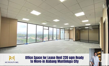 Office Space for Lease Rent 220 sqm Ready to Move-in Alabang Muntinlupa City