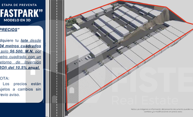 Terreno Industrial en VENTA dentro de Parque