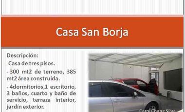 VENDO CASA DE 3PISO FRENTE A PARQUE SAN BORJA