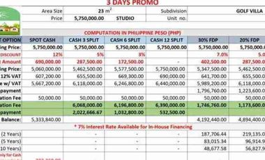 Golf Villas/Condo units