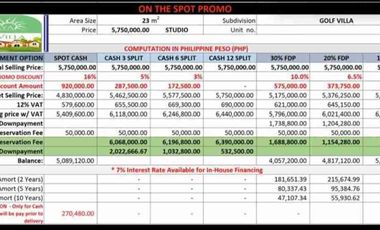 Golf Villas/Condo units