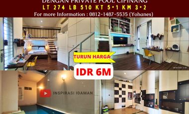 Rumah Modern 2,5 lantai 274mtr Private Pool Cipinang Elok