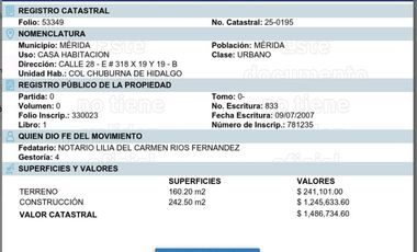 HERMOSA CASA EN VENTA DE RECUPERACION BANCARIA EN CHUBURNÁ, MÉRIDA, YUCATÁN.