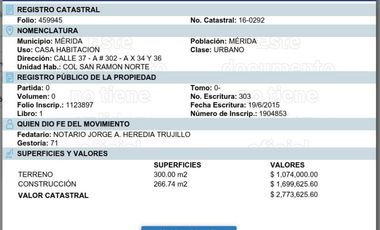 PRECIOSA CASA EN VENTA DE RECUPERACION BANCARIA EN SAN RAMÓN, MÉRIDA YUCATÁN.