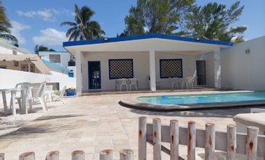 RENTA casa AMUEBLADA y EQUIPADA frente a PLAYA en CHUBURNA, Yucatan, Mexico