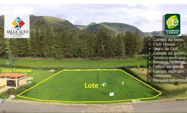 SE VENDE LOTE EN CONJUNTO VALLE ALTO DE LA PRADERA, EN LA CALERA
