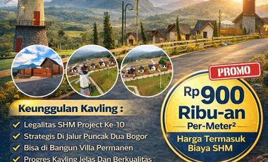 TANAH SHM MURAH DEKAT JAKARTA DIJALUR WISATA BOGOR