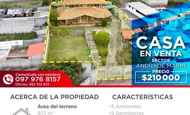 CASA EN VENTA SECTOR ANDRADE MARIN