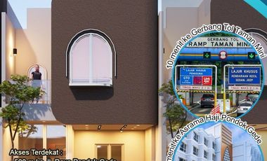 Rumah EXCLUSIVE desain Cantik di Lubang Buaya Cipayung Jakarta Timur dekat Jalan Raya Pondok Gede