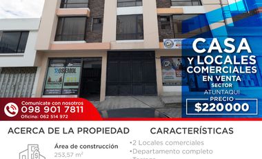 Casa Con Locales Comerciales de Venta en Atuntaqui